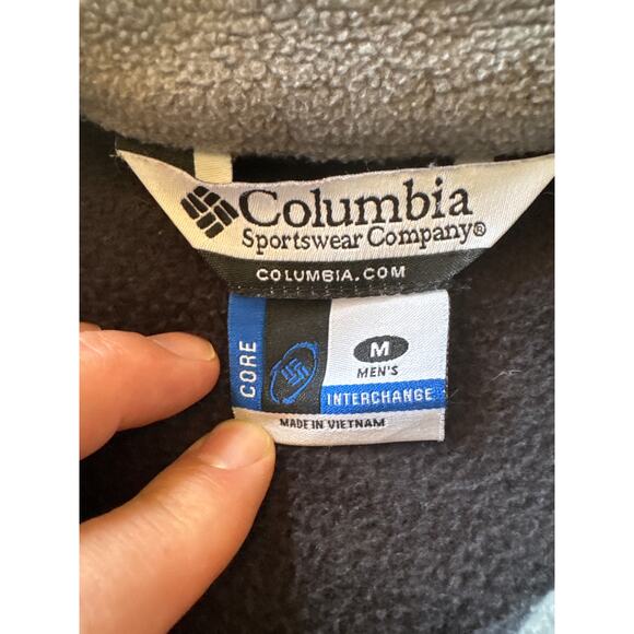 Vintage Columbia Core Black Silver M Fleece Full Zip Jacket - Picture 2 of 7